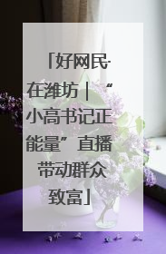 好网民·在潍坊｜“小高书记正能量”直播 带动群众致富
